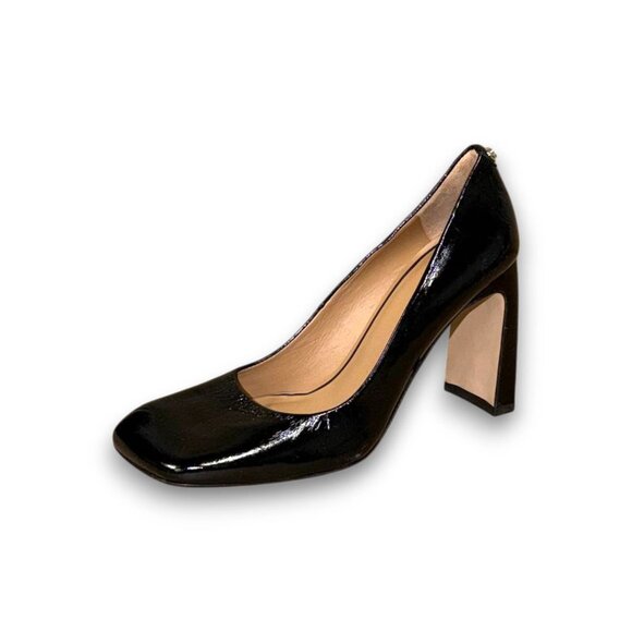BOSS Rose Pump 90 Women's Black Leather Block Heels US 9 Square Toe MSRP $250